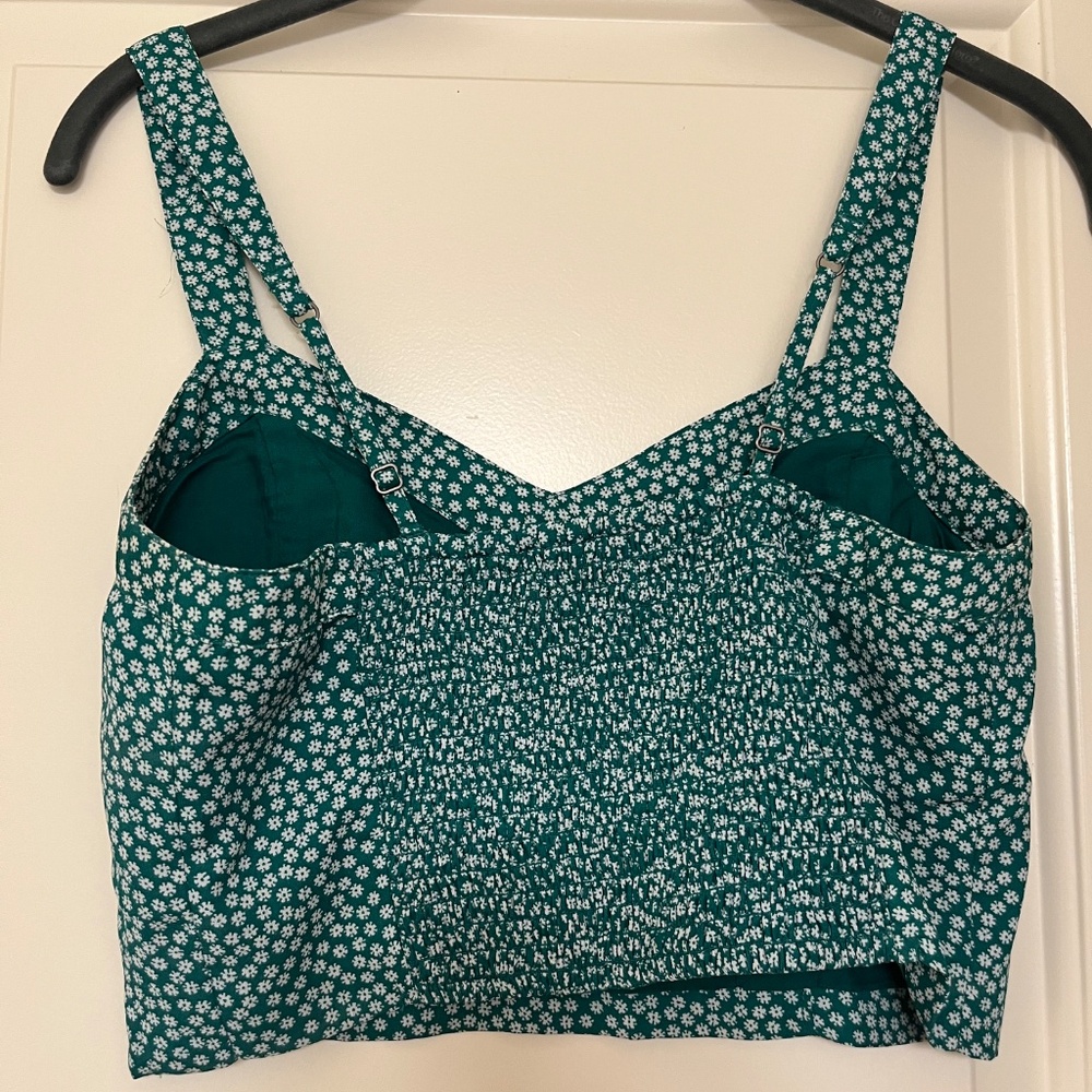 Abercrombie & Fitch Green Floral Two Piece Set Midi Skirt and Top Size S - Picture 3 of 8